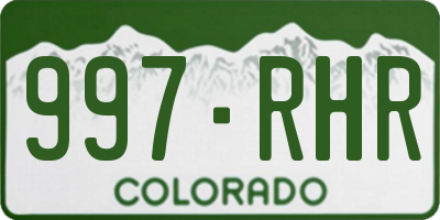 CO license plate 997RHR