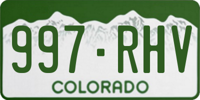 CO license plate 997RHV