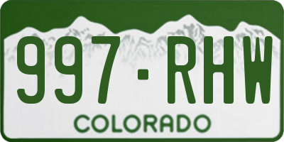 CO license plate 997RHW