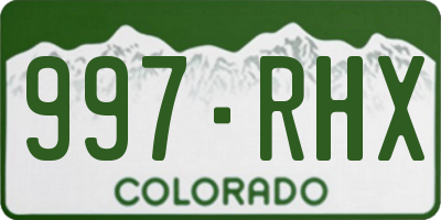 CO license plate 997RHX