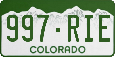 CO license plate 997RIE