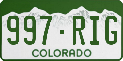CO license plate 997RIG