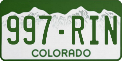 CO license plate 997RIN