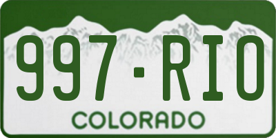 CO license plate 997RIO