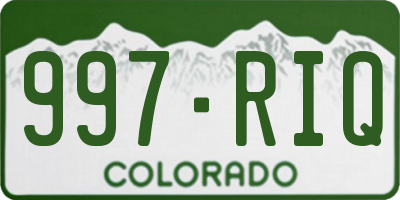 CO license plate 997RIQ