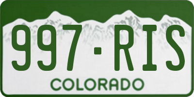 CO license plate 997RIS