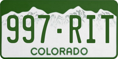 CO license plate 997RIT