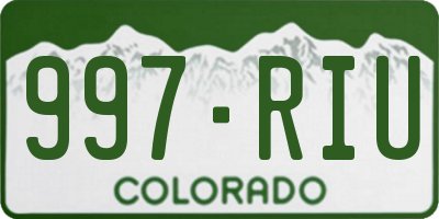 CO license plate 997RIU