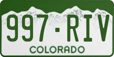 CO license plate 997RIV