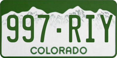 CO license plate 997RIY