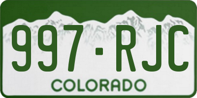 CO license plate 997RJC