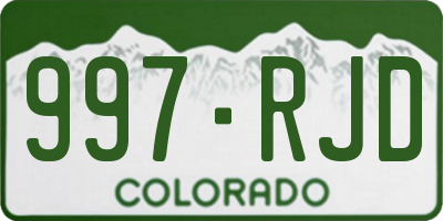 CO license plate 997RJD