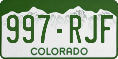CO license plate 997RJF