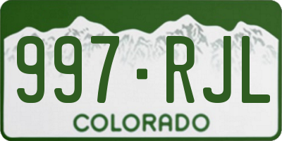 CO license plate 997RJL