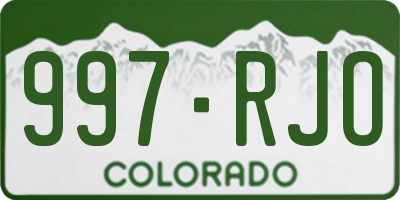CO license plate 997RJO