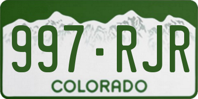 CO license plate 997RJR
