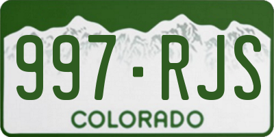CO license plate 997RJS