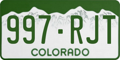 CO license plate 997RJT
