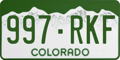 CO license plate 997RKF