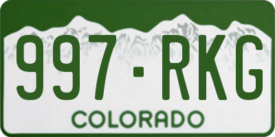 CO license plate 997RKG