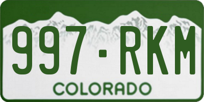 CO license plate 997RKM