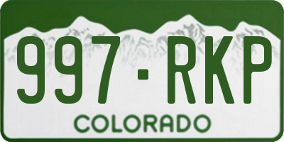 CO license plate 997RKP