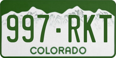 CO license plate 997RKT