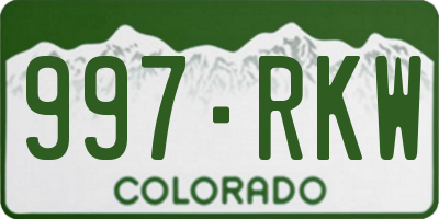 CO license plate 997RKW