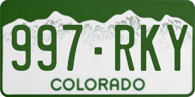 CO license plate 997RKY
