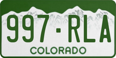 CO license plate 997RLA