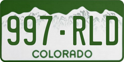 CO license plate 997RLD