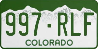 CO license plate 997RLF