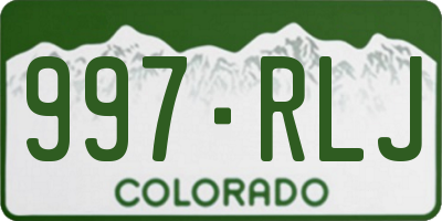 CO license plate 997RLJ