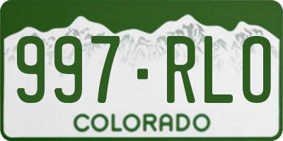 CO license plate 997RLO