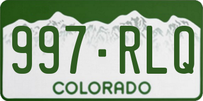 CO license plate 997RLQ