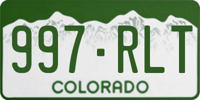 CO license plate 997RLT