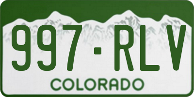 CO license plate 997RLV