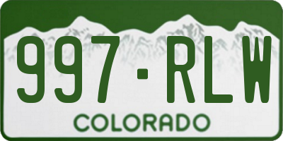 CO license plate 997RLW