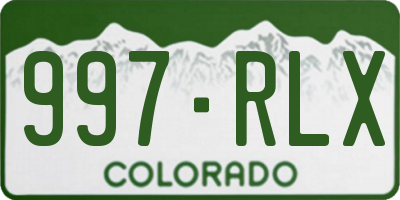 CO license plate 997RLX