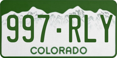 CO license plate 997RLY