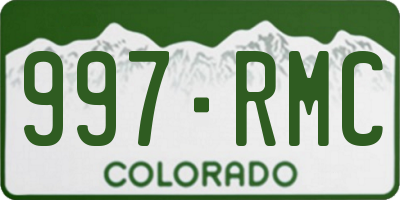CO license plate 997RMC