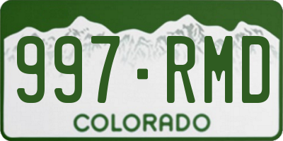 CO license plate 997RMD