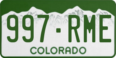 CO license plate 997RME