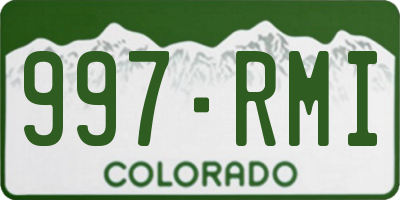 CO license plate 997RMI