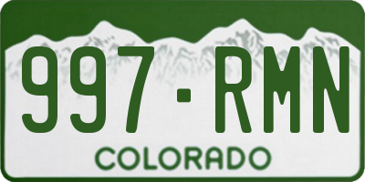 CO license plate 997RMN