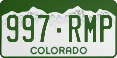 CO license plate 997RMP