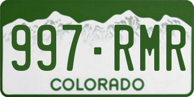 CO license plate 997RMR