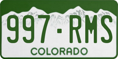 CO license plate 997RMS