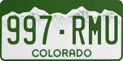 CO license plate 997RMU