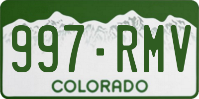 CO license plate 997RMV